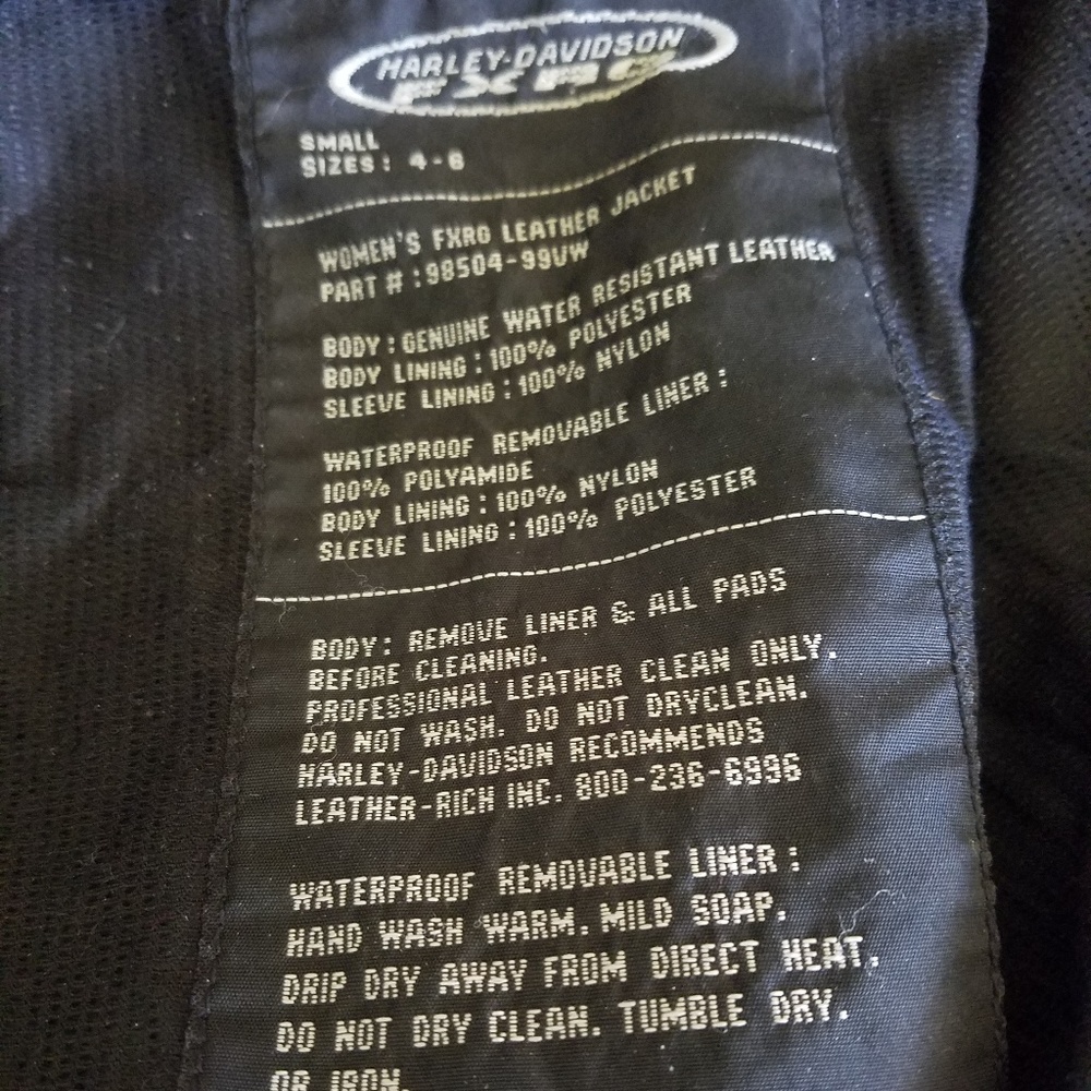 Harley Davidson black riding jacket Small 4-6 - Picture 4 of 8